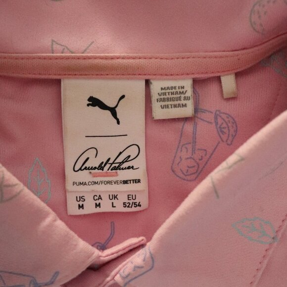 Puma x Arnold Palmer Mens M Umbrella/Lemonade Golf Polo Active Short Sleeve Top - Picture 10 of 13